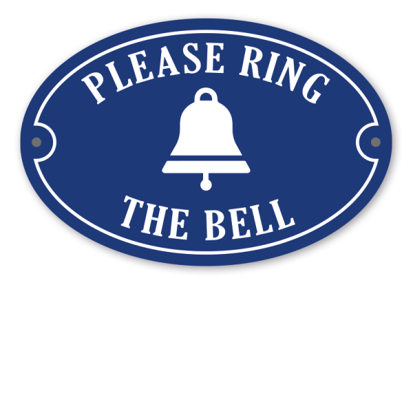 Klingelschild Please ring the bell – ovale Ausführung mit 2 Löchern
