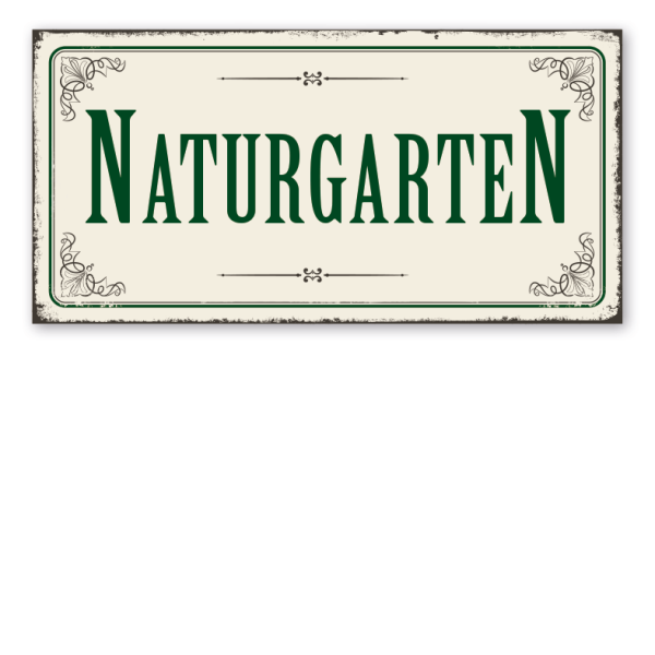 Retro Schild Naturgarten