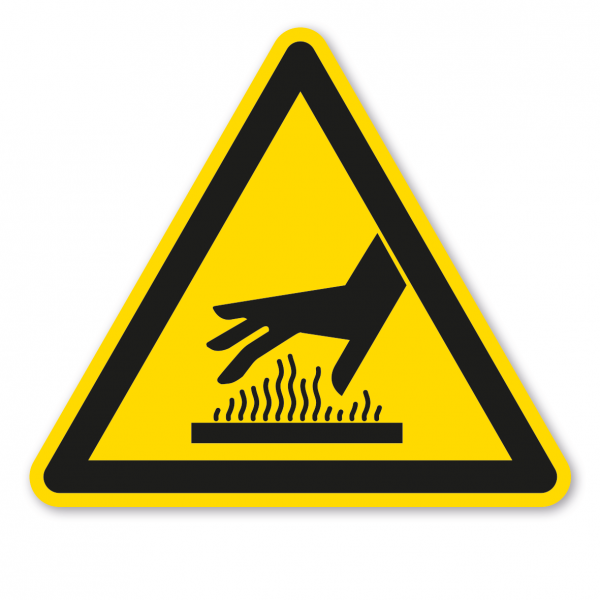 Warnzeichen Warnung vor heißer Oberfläche