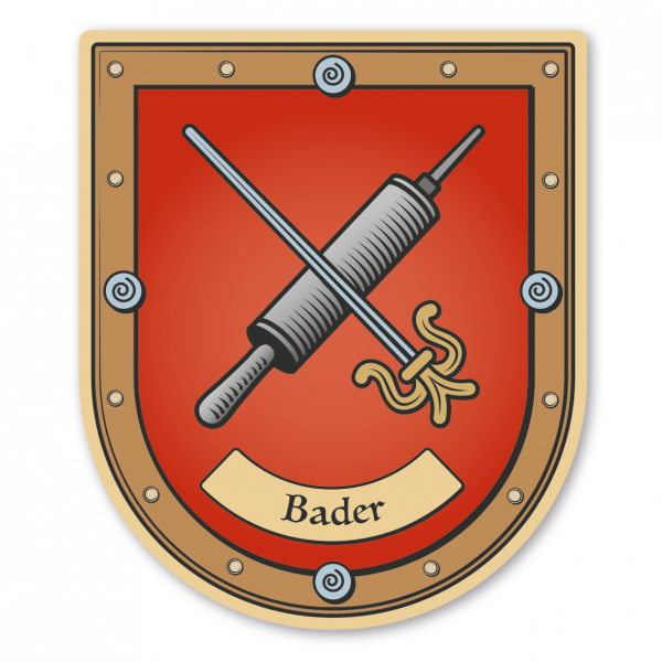 Maibaumschild / Zunftwappen Bader und Wundärzte mit Zunftnamen oder Ihrem Wunschtext - Wappen B