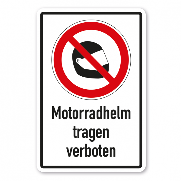 Verbotsschild Motorradhelm tragen verboten - Kombi