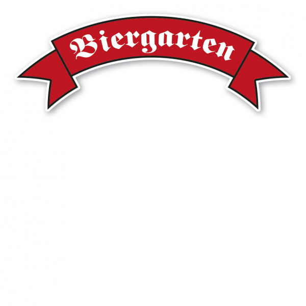 Maibaumschild als Banner - Biergarten - in 5 Farbvarianten