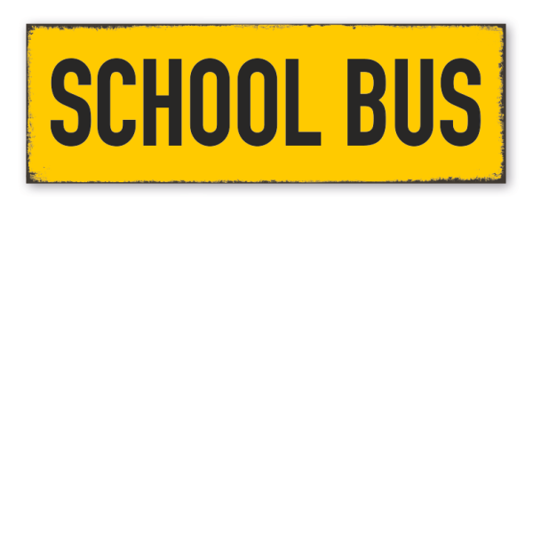 Retro Schild School Bus