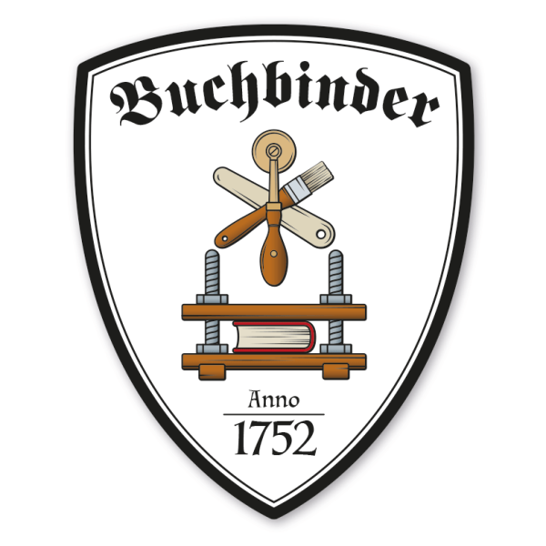 Zunftwappen Buchbinder mit Zunftnamen, Gründungsjahr oder Ihrem Wunschtext - Maibaumschild - Wappen W