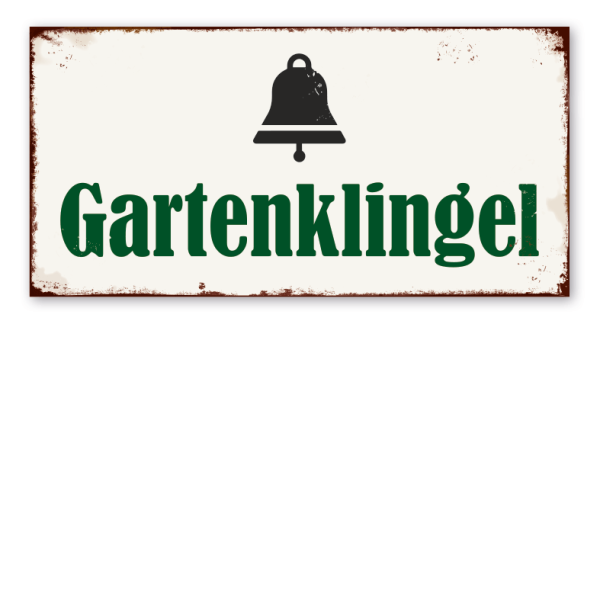 Retro Schild Gartenklingel