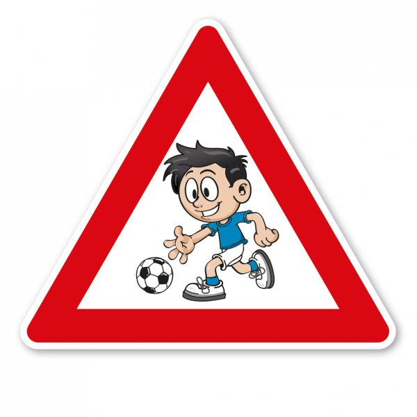Verkehrsschild Achtung Spielende Kinder - Fußballspieler – VZ-PR-35
