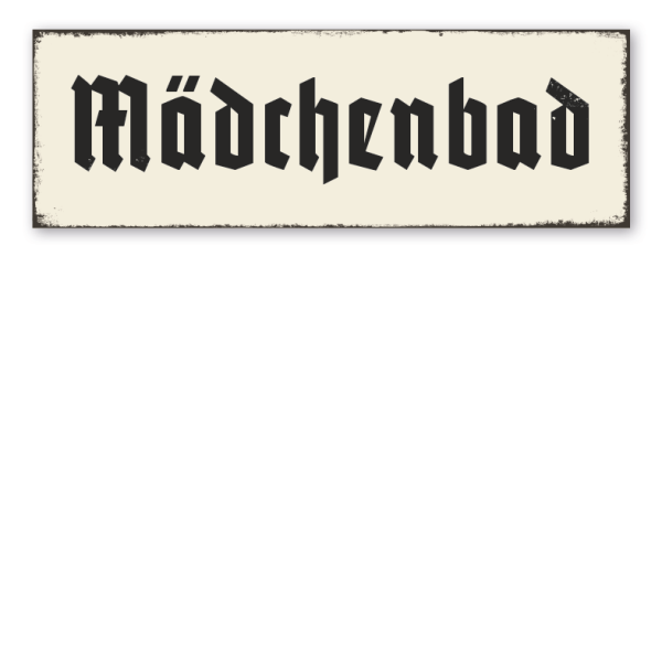 Retroschild Mädchenbad