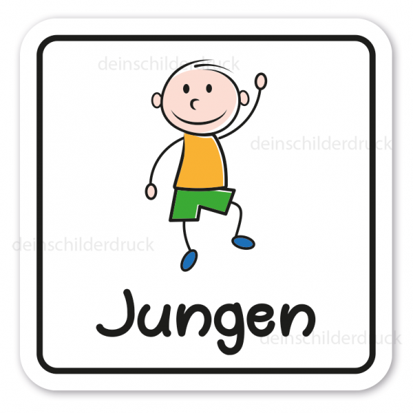 Schild für Kindertoiletten - mit Symbol Junge