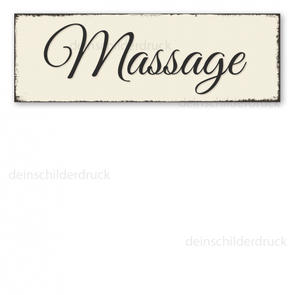 Retro Schild Massage