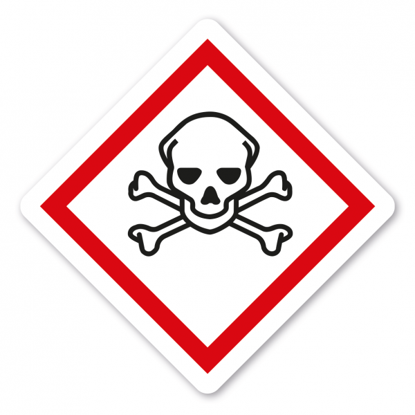 Gefahrgutzeichen Totenkopf mit gekreuzten Knochen - giftig - GHS-06