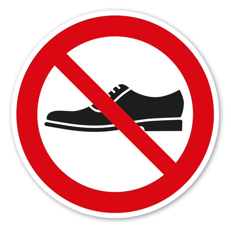 Verbotszeichen Straßenschuhe Schuhe verboten VBT227