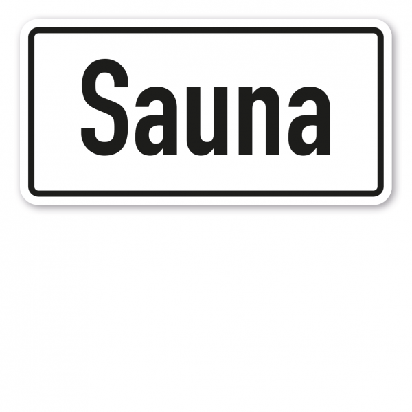 Textschild Sauna