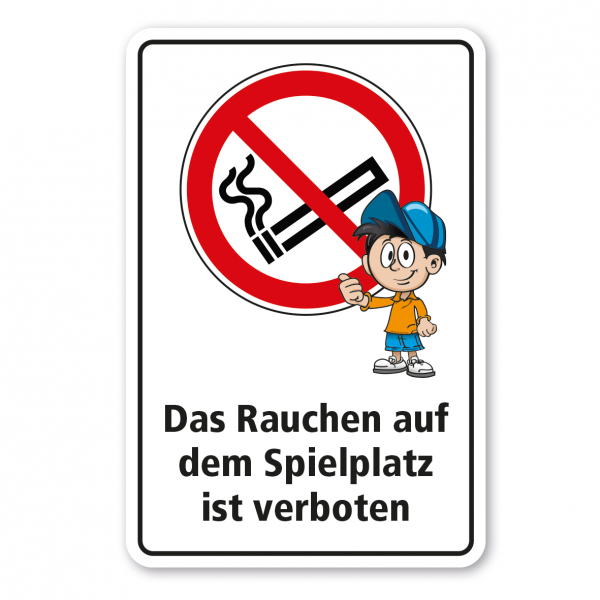 Spielplatz-Zusatzschild Das Rauchen auf dem Spielplatz ist verboten - Schilderserie SP-01