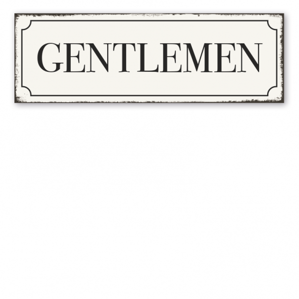 Retro Schild Gentlemen