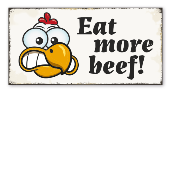 Retro Schild Eat more beef