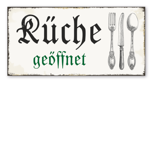 Retro Schild Küche geöffnet