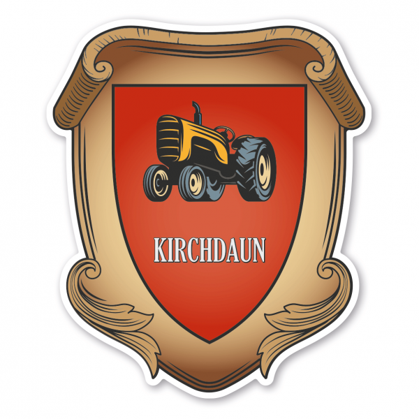 Maibaumschild / Zunftwappen Traktorfreunde - mit Ihrem Ortsnamen - Wappen A