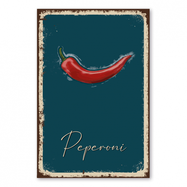 Retroschild / Vintage-Schild Peperoni