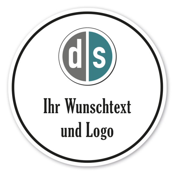 Maibaumschild / Festschild mit Ihrem Wunschtext und Logo - Rund