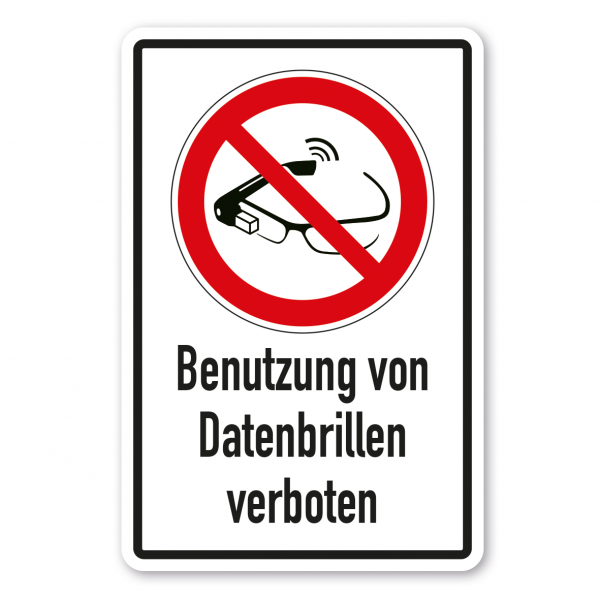 Verbotsschild Benutzung von Datenbrillen verboten - Kombi – ISO 7010 - P044-K