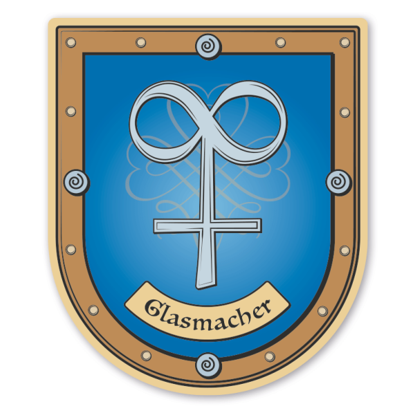 Maibaumschild / Zunftwappen Glasmacher - mit Zunftnamen oder Ihrem Wunschtext - Wappen B