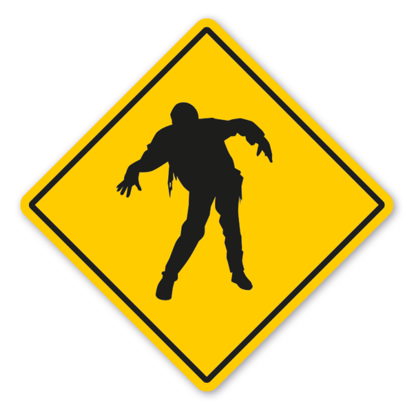 Warnschild Achtung Zombies