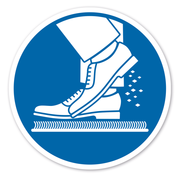 Gebotszeichen Schuhe reinigen - abstreifen - abtreten