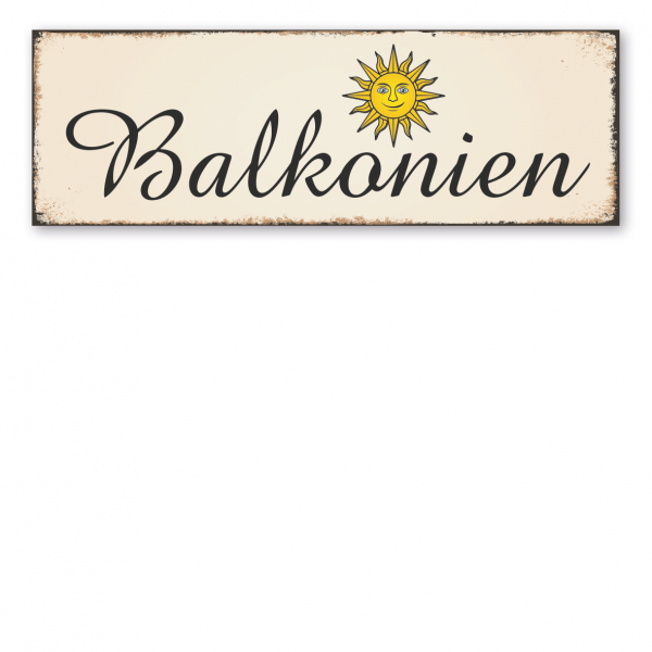 Retroschild / Vintage-Schild Balkonien