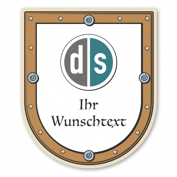 Maibaumschild / Zunftwappen mit Ihrem Wunschtext und Logo - Wappen B