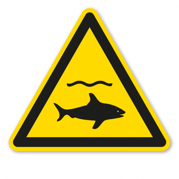 Warnzeichen Warnung vor Haien – ISO 20712-1 - WSW012