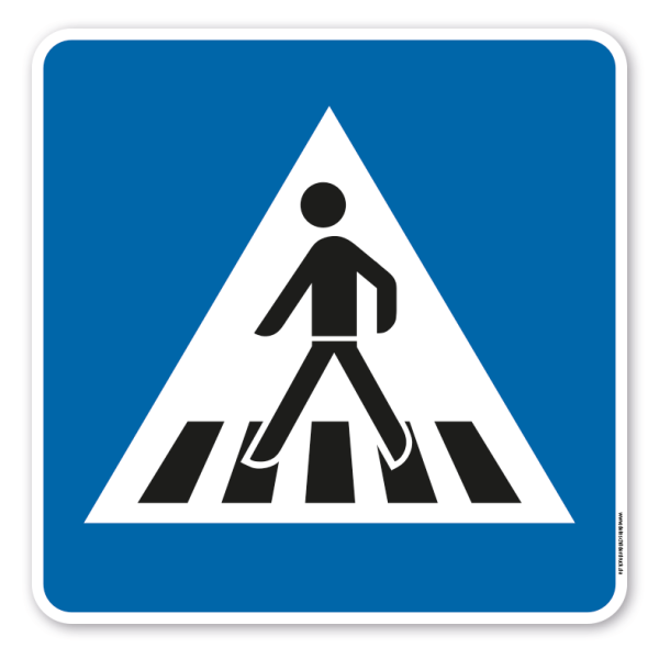 Bodenkleber für Lern- und Bewegungspfade - Fußgängerüberweg - Aufstellung rechts - Verkehrszeichen VZ-350-10 - BWP-02-04 – Verkehrserziehung