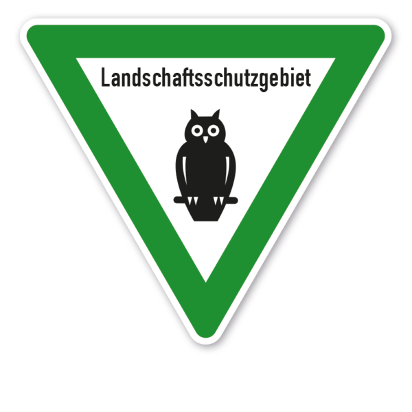 Verkehrsschild Landschaftsschutzgebiet - Eule mit Text – VZ-PR-163