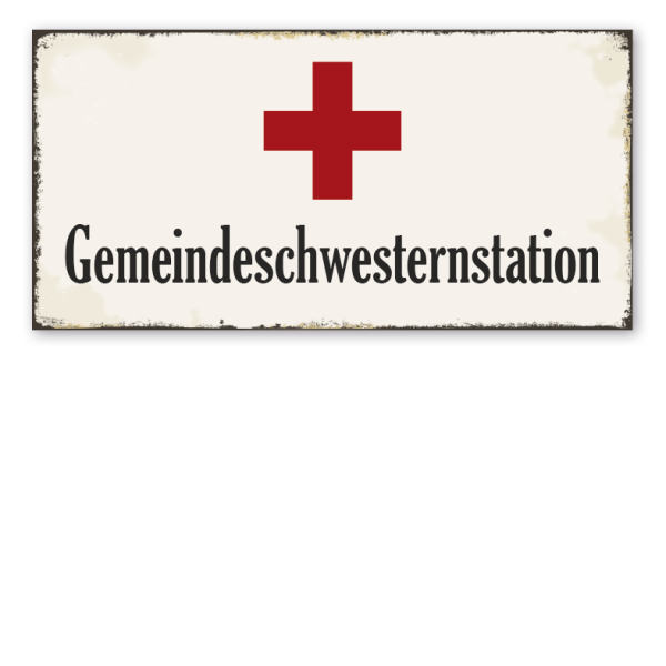 Retro Schild Gemeindeschwesternstation