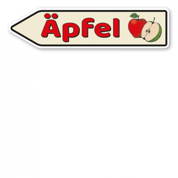 Pfeilschild / Verkaufsschild Äpfel - Hofschild