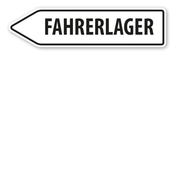 Pfeilschild / Pfeilwegweiser Fahrerlager