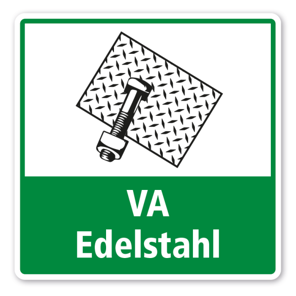 Schild zur Abfalltrennung - VA Edelstahl