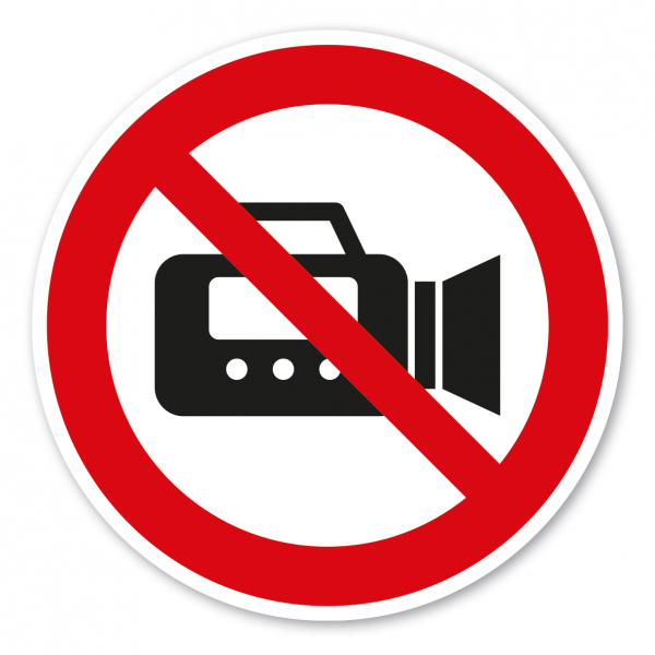 Verbotszeichen Camcorder - Videokamera - Filmen verboten