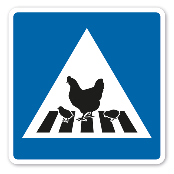 Verkehrsschild Hühnerüberweg - Aufstellung rechts