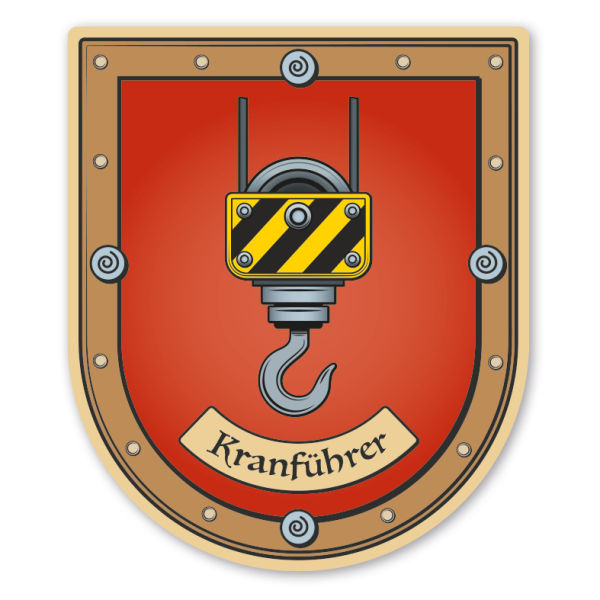 Maibaumschild / Zunftwappen Kranführer - mit Zunftnamen oder Ihrem Wunschtext - Wappen B