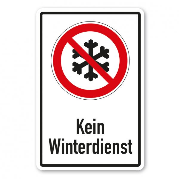 Verbotsschild Kein Winterdienst - Kombi