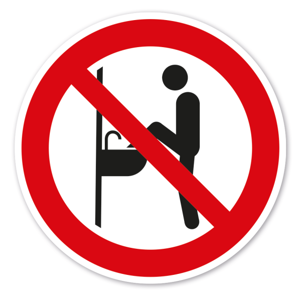 Verbotszeichen Füße im Waschbecken waschen verboten