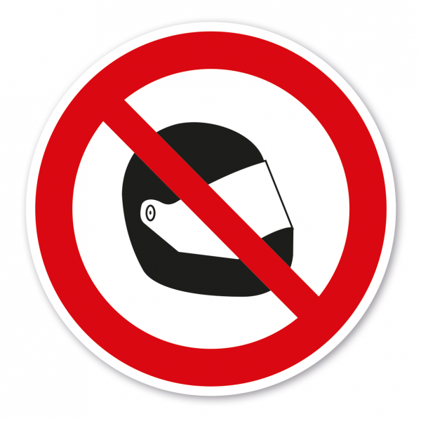 Verbotszeichen Motorradhelm tragen verboten
