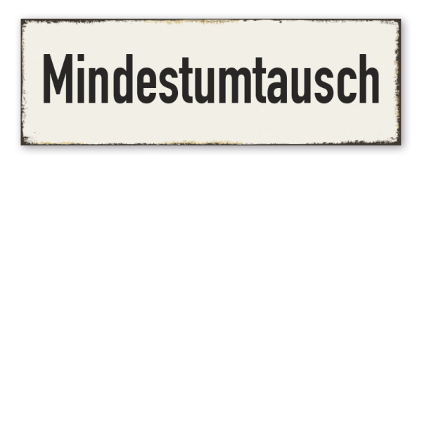 Retroschild Mindestumtausch – DDR-Schild