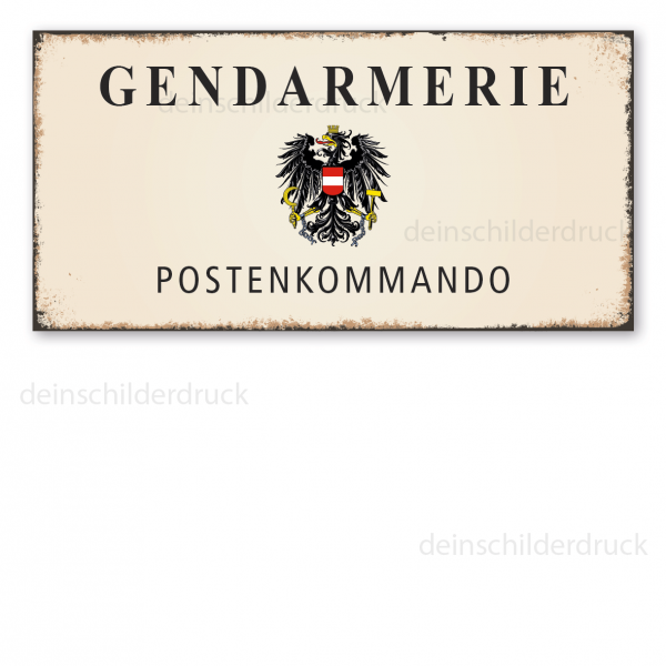 Retroschild Gendarmerie - Postenkommando - Österreich