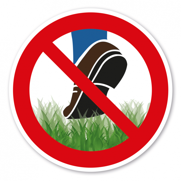 Verbotszeichen Rasen betreten verboten