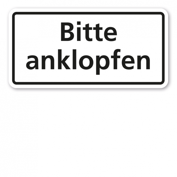 Textschild Bitte anklopfen