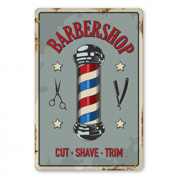 Retroschild / Vintage-Schild Barbershop - Barber-Schild, Frisörschild