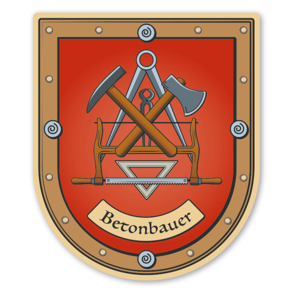 Maibaumschild / Zunftwappen Betonbauer - mit Zunftnamen oder Ihrem Wunschtext - Wappen B
