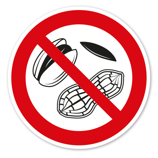 Verbotszeichen Nüsse und Kerne essen verboten