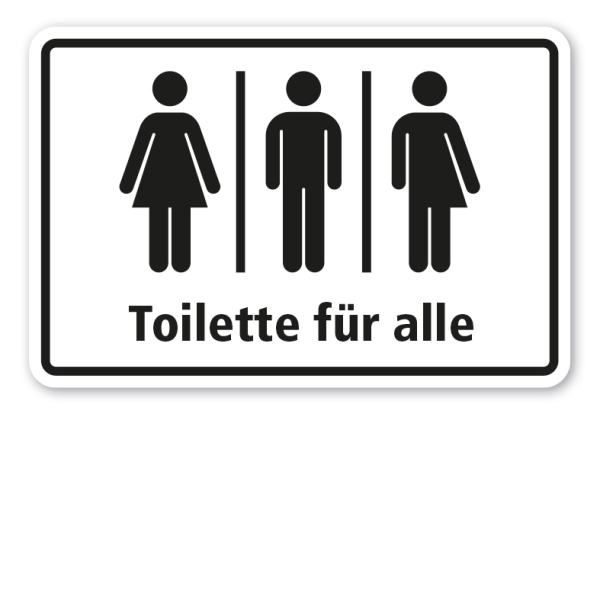 Toilettenschild Toilette für alle - mit Symbol Frauen - Männer - Divers
